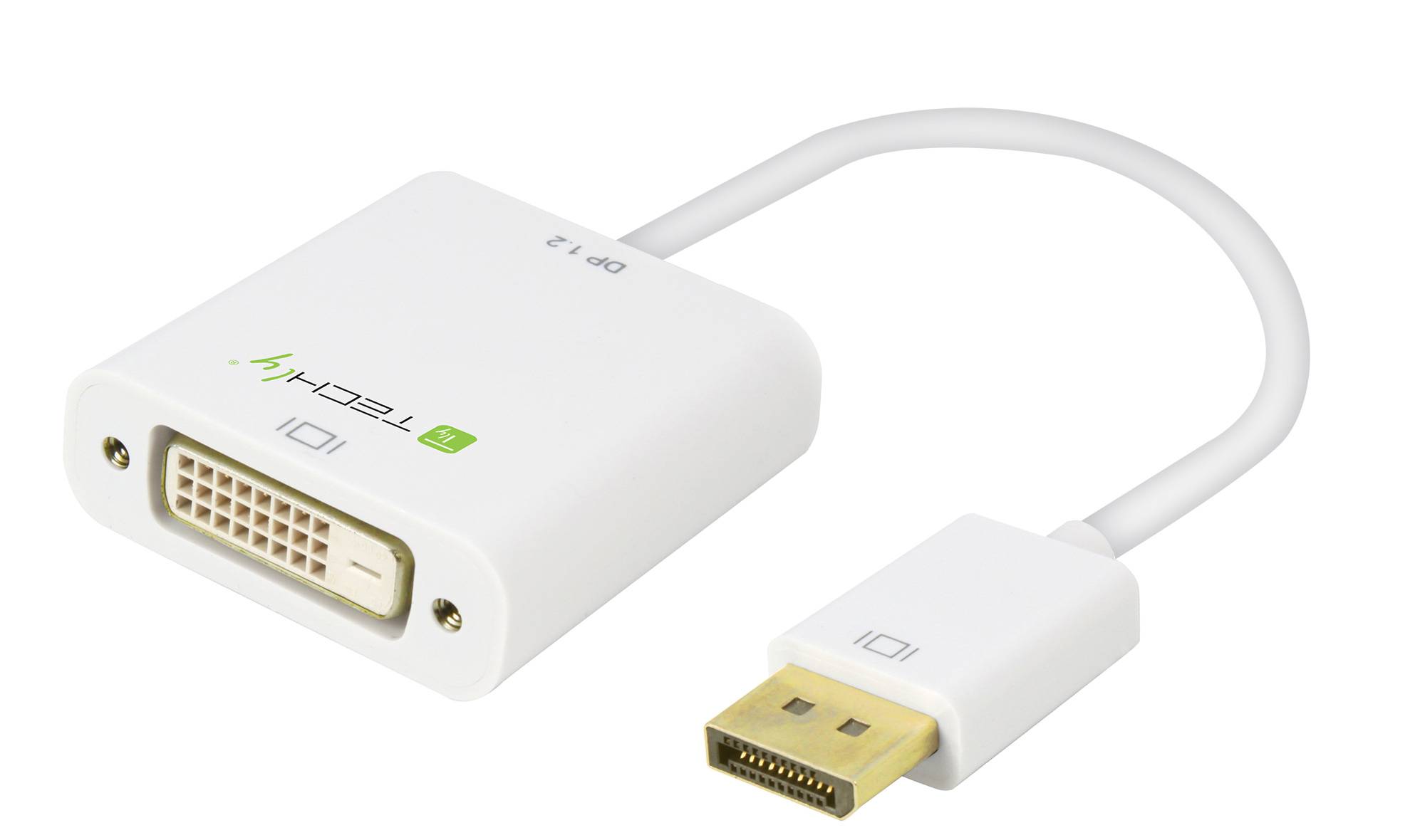 Adattatore DisplayPort 1.2 Maschio / DVI Femmina 15cm Bianco-4