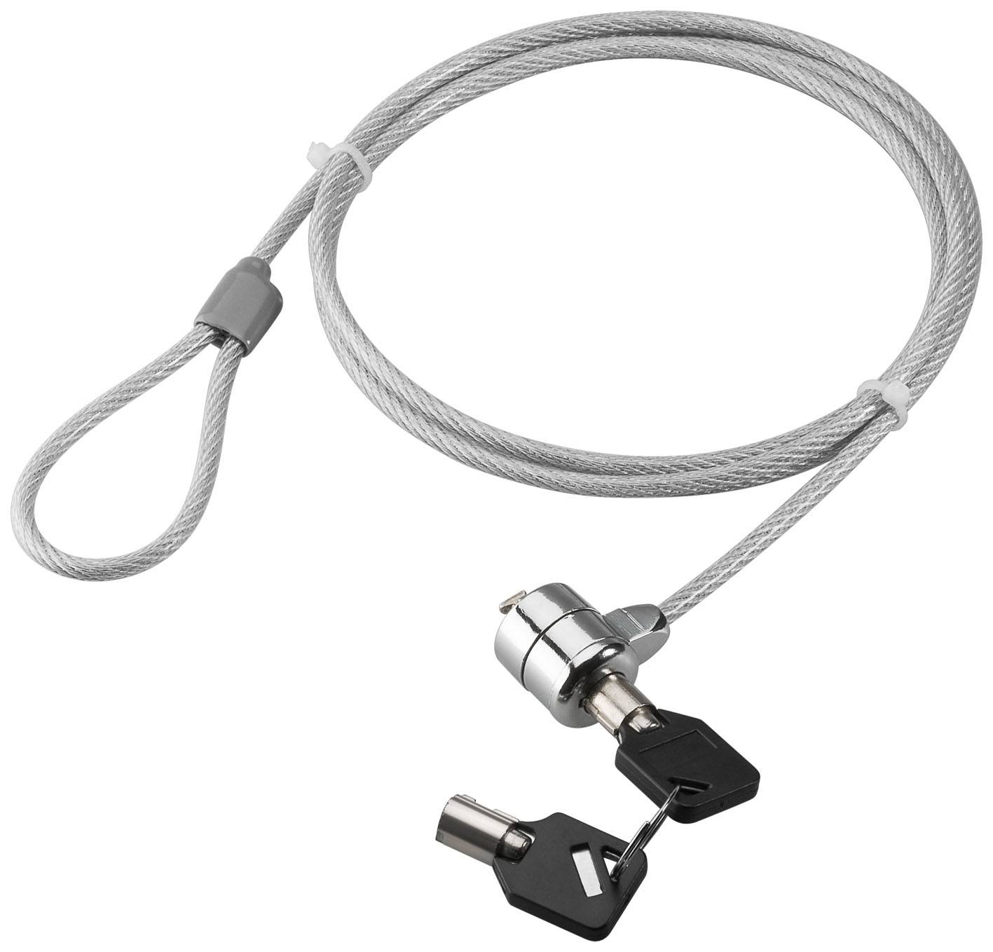 TECHLY Cavo di Sicurezza in Acciaio con Lucchetto per Notebook e due Chiavi Silver 1,5 m-4