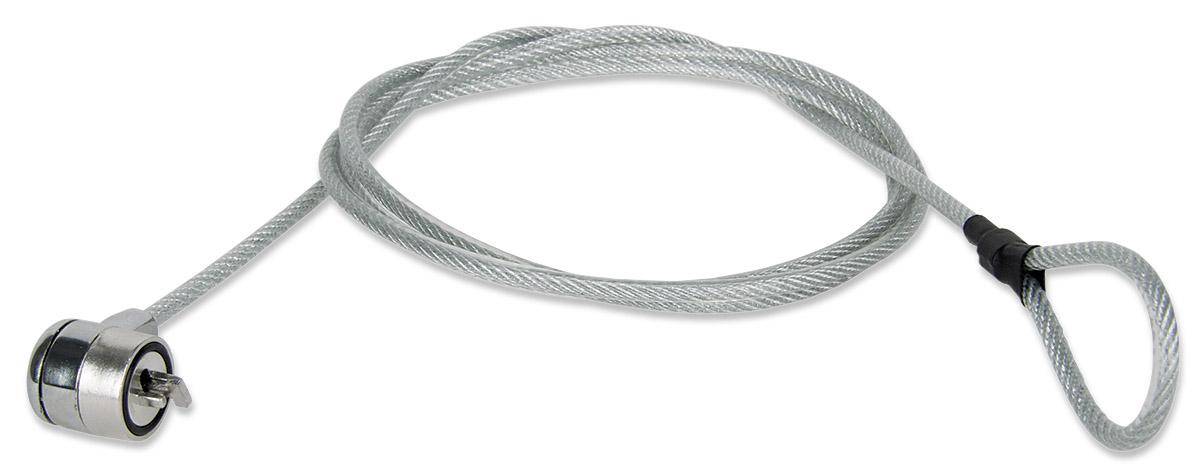 TECHLY Cavo di Sicurezza in Acciaio con Lucchetto per Notebook e due Chiavi Silver 1,5 m-2