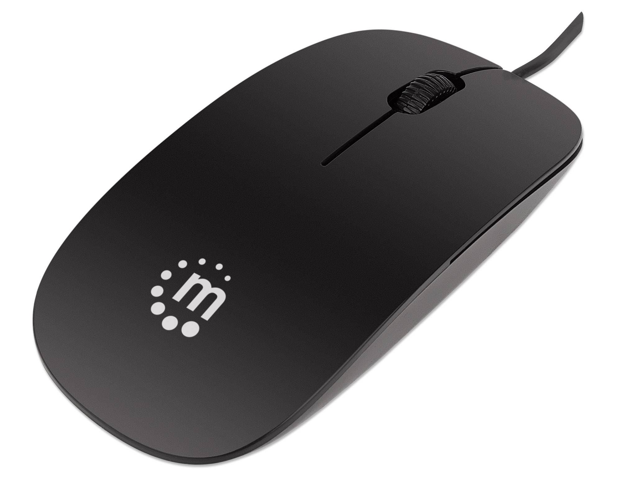 Manhattan Silhouette Mouse USB Ottico Nero 3 Tasti 1000 dpi Ergonomico-2