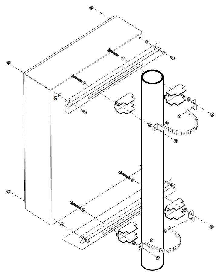 Sistema di fissaggio a palo per rack IP65-5