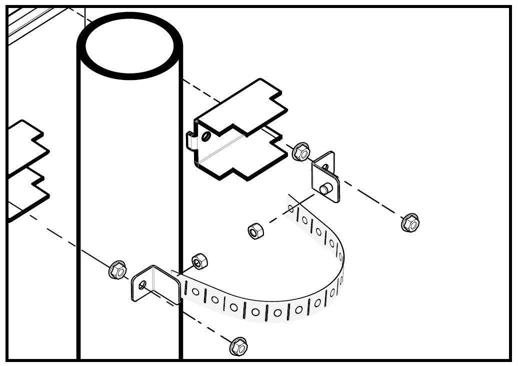 Sistema di fissaggio a palo per rack IP65-2