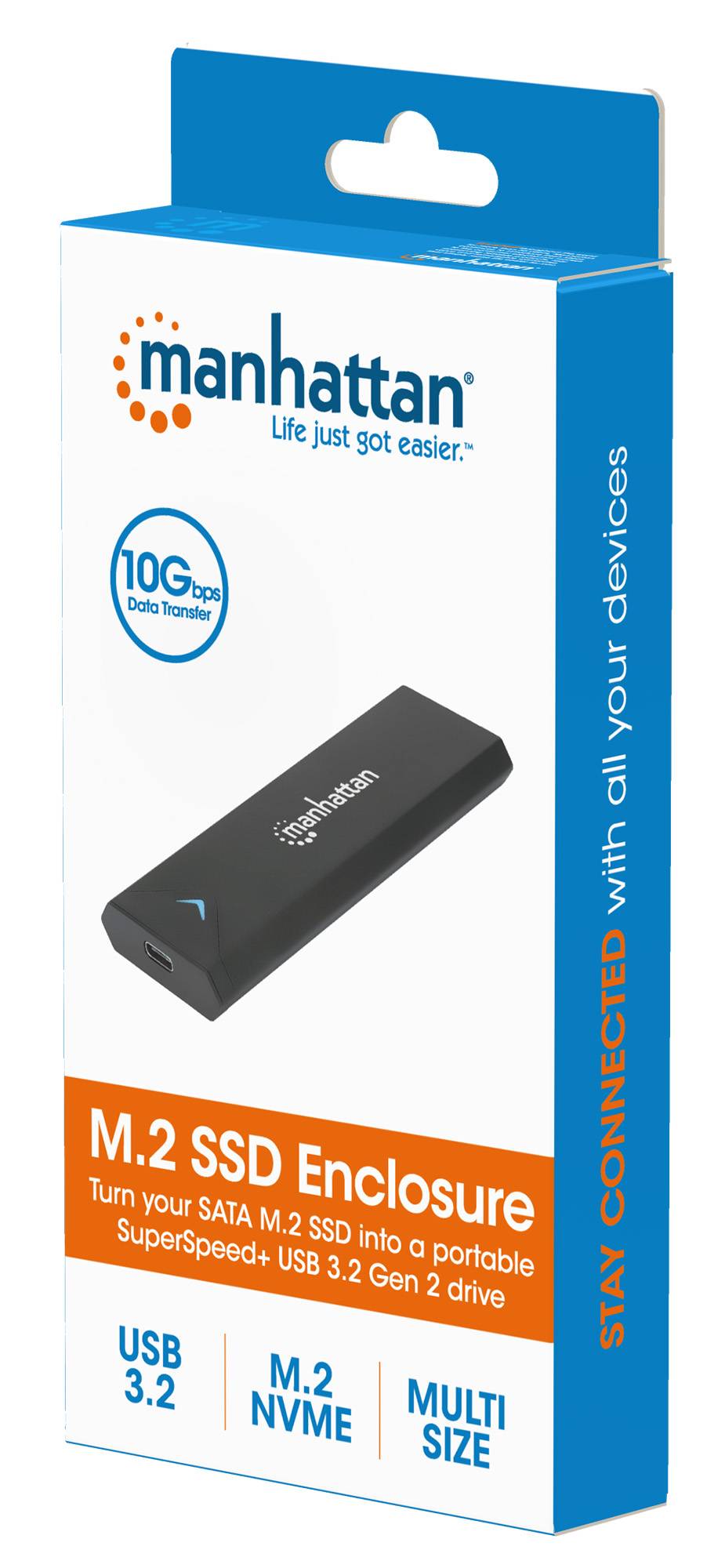 MANHATTAN Box Esterno USB 3.2 SSD SATA M.2 NVMe Nero-5