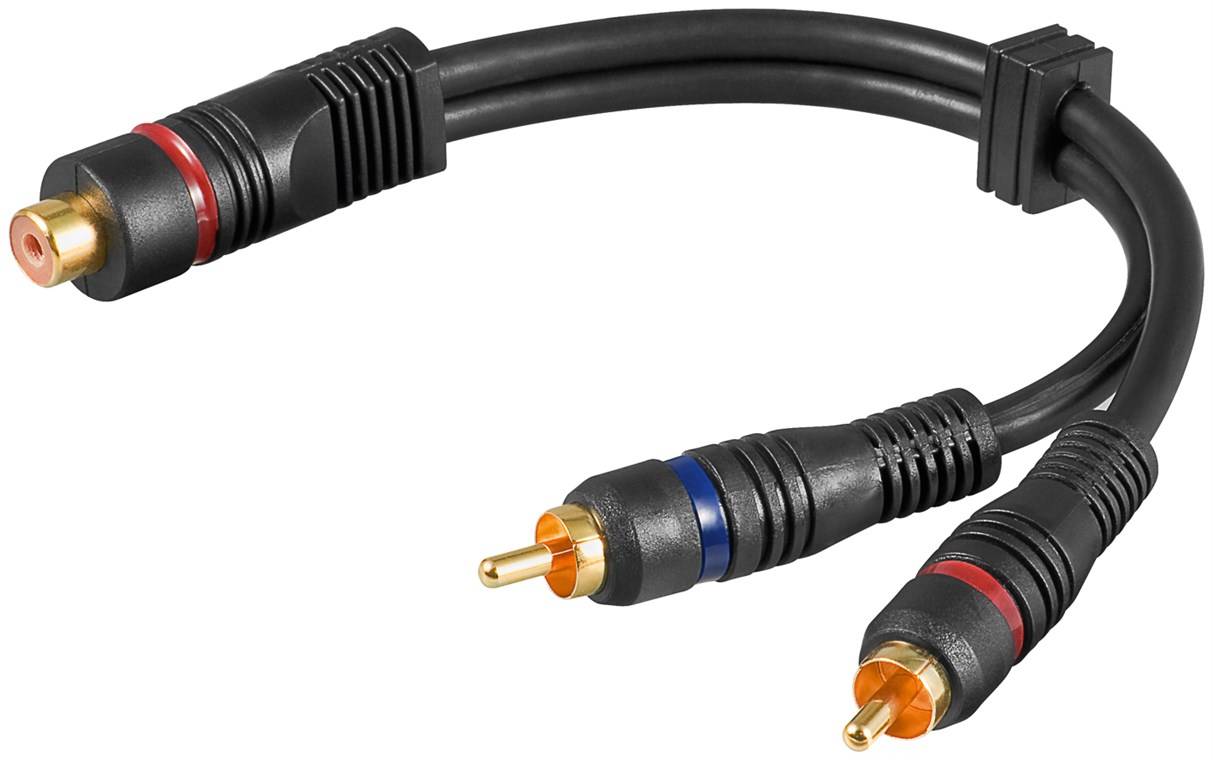 Cavo adattatore Goobay Audio Y, 1x spina cinch a presa cinch stereo, OFC, doppia schermatura - presa cinch > 2x spina...-2
