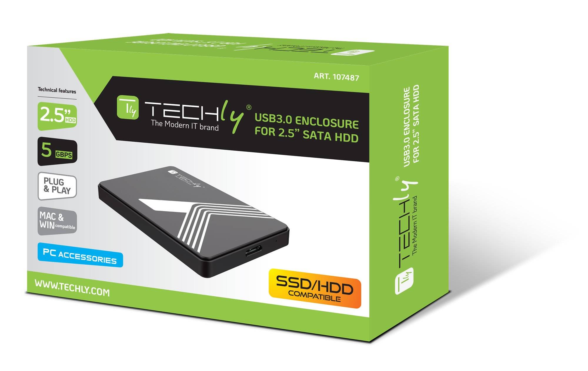 Box Esterno USB3.0 per HDD/SSD SATA 2,5" Nero-4