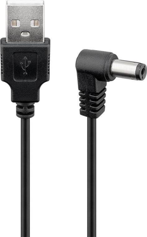 Goodbay Cavo USB A Maschio a DC 5,5 x 2,1 mm Maschio Angolato 1m nero-2