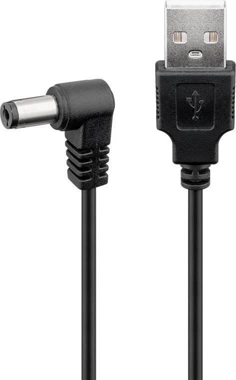 Goodbay Cavo USB A Maschio a DC 5,5 x 2,1 mm Maschio Angolato 1m nero-3