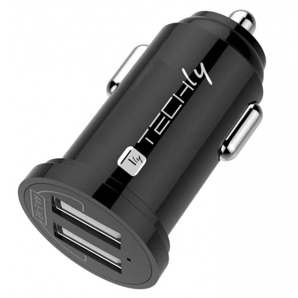 Mini Caricatore da Auto 2 Porte USB-A 17W/3.4A Nero-5