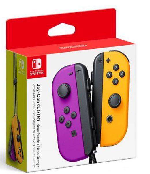 NINTENDO SWITCH SET 2 CONTROLLER WIRELESS JOY-CON DESTRO SINISTRO VIOLA/ARANCIONE NEON-0