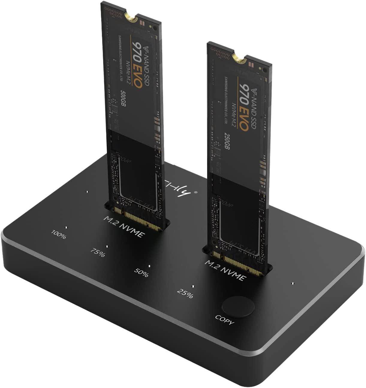 DOCKING/CLONING STATION DUAL BAY 2xSSD M.2 NVME PCI-E SATA TECHLY-0
