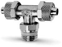 CAMOZZI Serie 1000 Raccordo a calzamento in ottone 1431 6/4-1/4 T maschio centrale girevole sprint-0