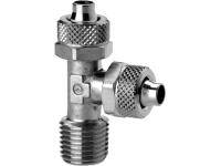 CAMOZZI Serie 1000 Raccordo a calzamento in ottone 1420 6/4-1/8 T maschio laterale fisso conico-0