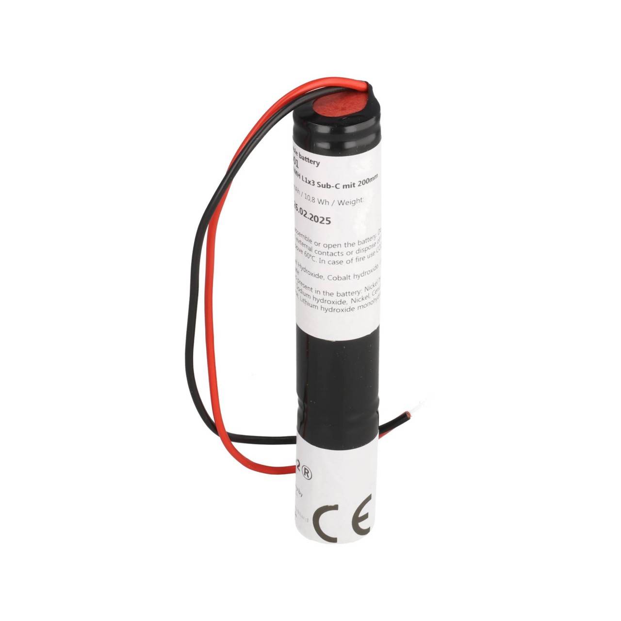 Batteria per illuminazione di emergenza Batteria NiMH da 3,6 volt 3000mAh con cavi-1