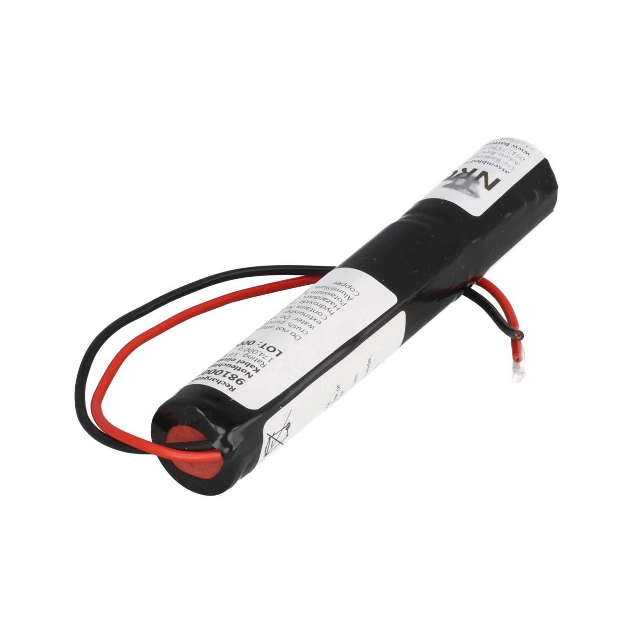 Batteria per illuminazione di emergenza Batteria NiMH da 3,6 volt 3000mAh con cavi-2