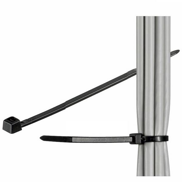 Fascette nere in nylon resistente alle intemperie, lunghezza 150 mm, 100 pezzi