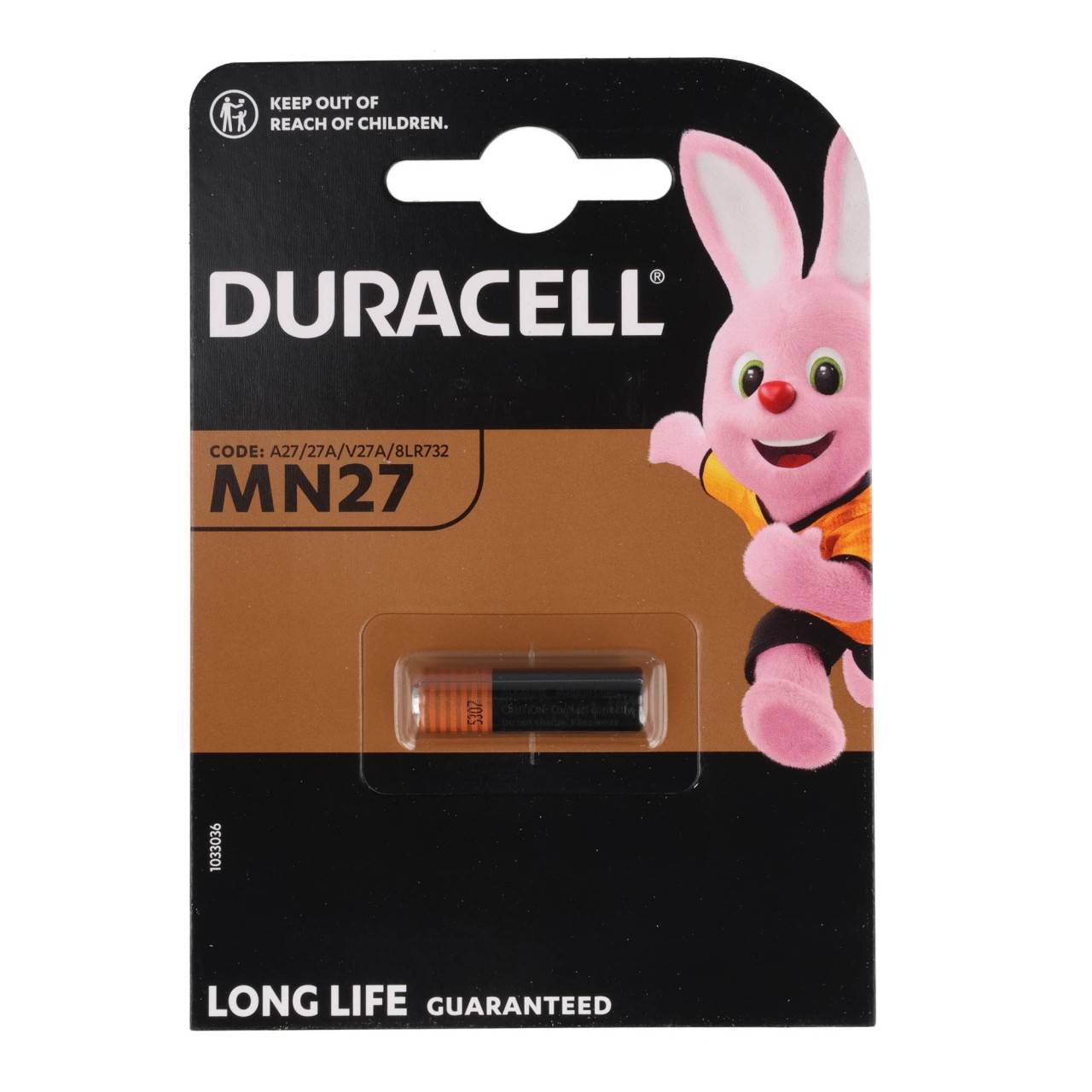 Duracell MN27, LR27 Una batteria alcalina, 12 Volt, dimensioni 28,8 x 8 mm-1
