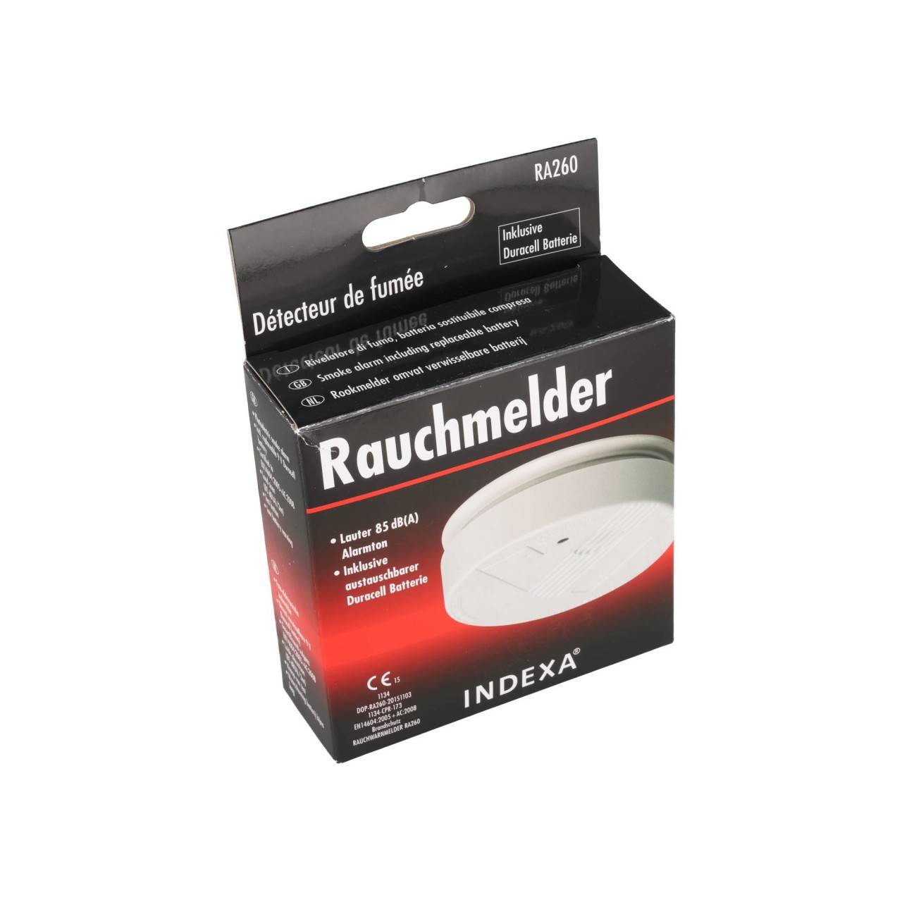 Rilevatore di fumo fotoelettronico con un forte segnale acustico di 85 dB(A) batteria inclusa-0