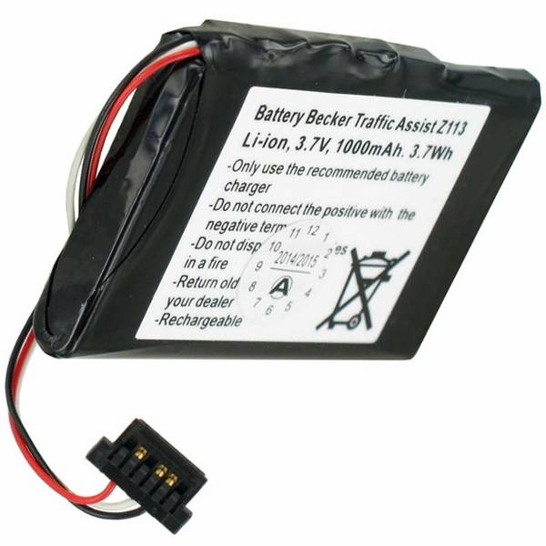 Batteria per Becker Z113 Batteria per Traffic Assist Z113 SJM120, 3,7 V, 1000 mAh