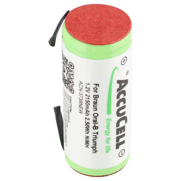 Batteria NiMH 2150mAh 4/5A, 43x17mm adatta per Braun Oral-B serie Triumph (verificare le dimensioni)