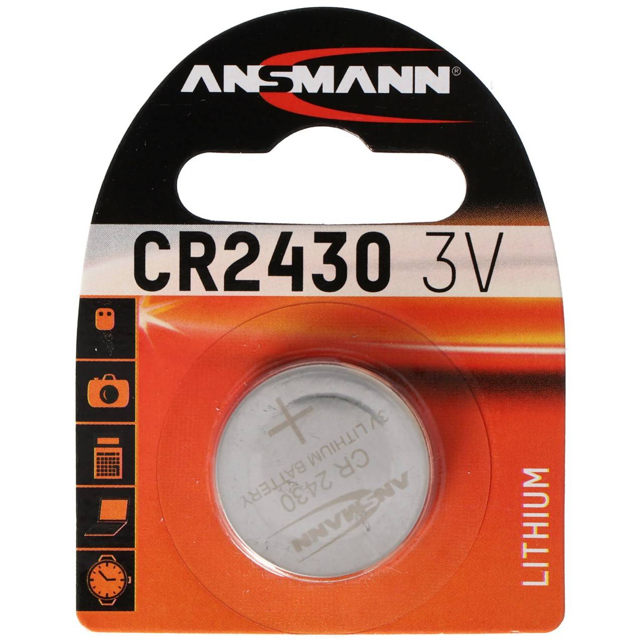 Batteria al litio Ansmann CR2430 3 Volt 3,0 x 24,5 mm 270 mAh-0