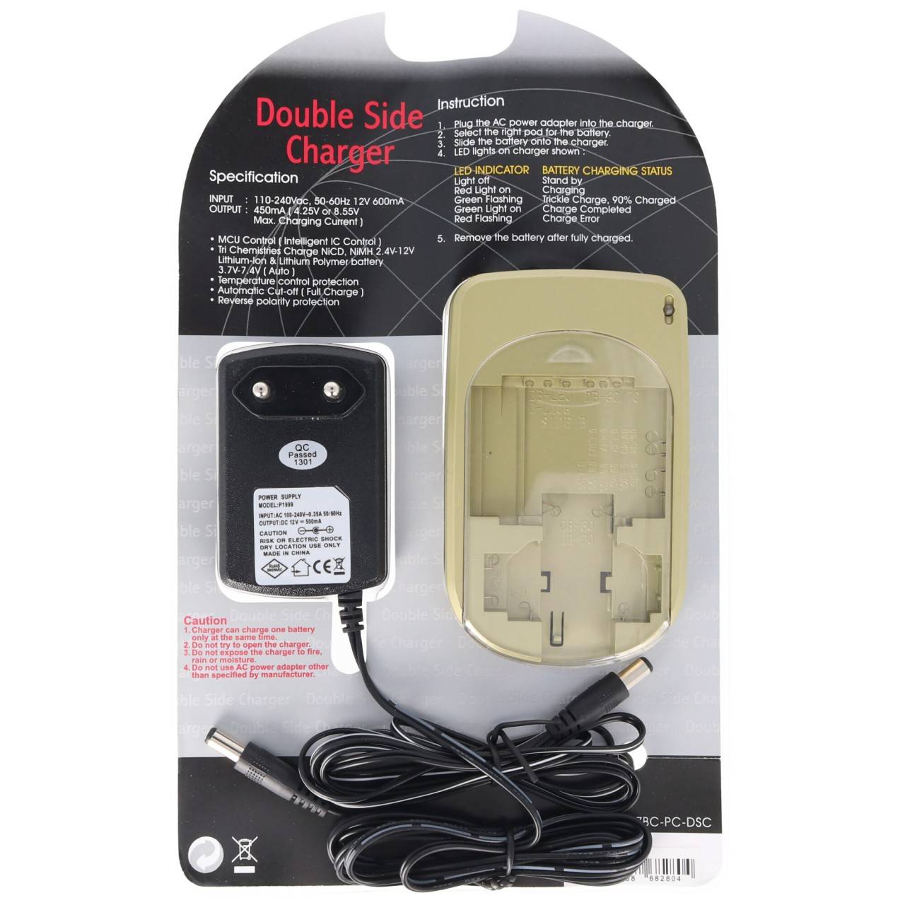 Caricabatterie double-side per fotocamere digitali e videocamere Batteria agli ioni di litio, PEN, RIC, Sanyo-0