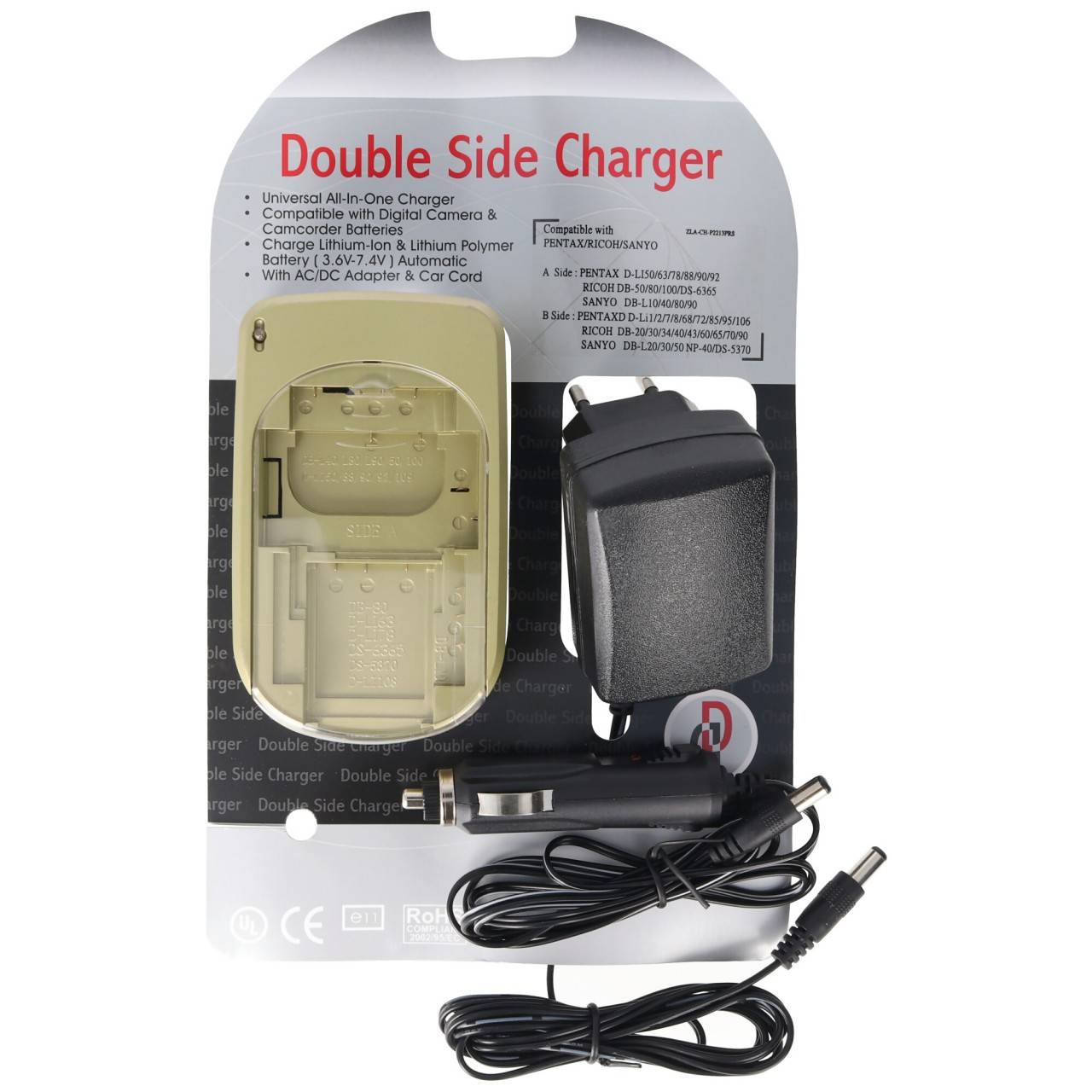 Caricabatterie double-side per fotocamere digitali e videocamere Batteria agli ioni di litio, PEN, RIC, Sanyo-1