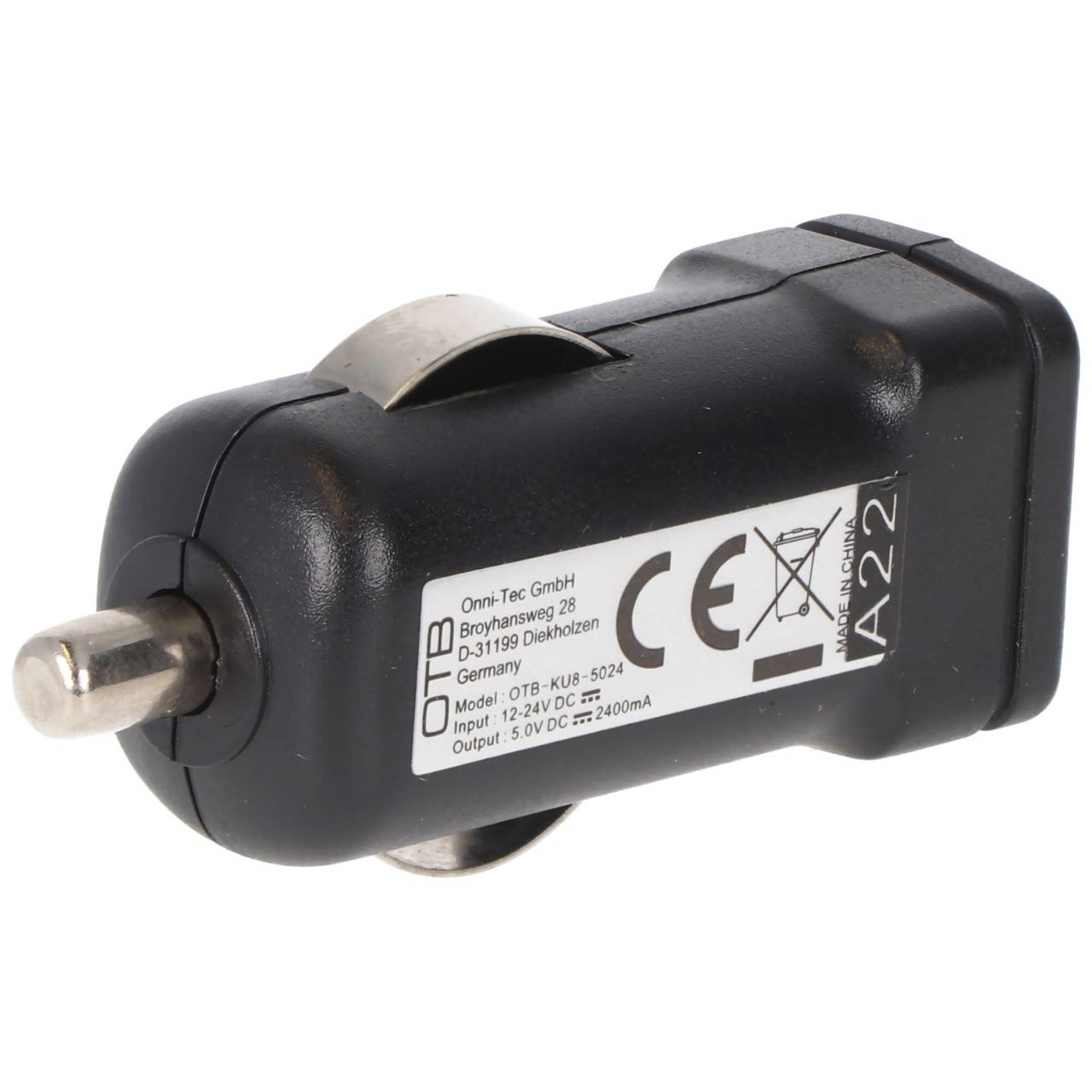 Caricabatteria da auto AccuCell USB - 2.4A con Auto-ID - nero-1