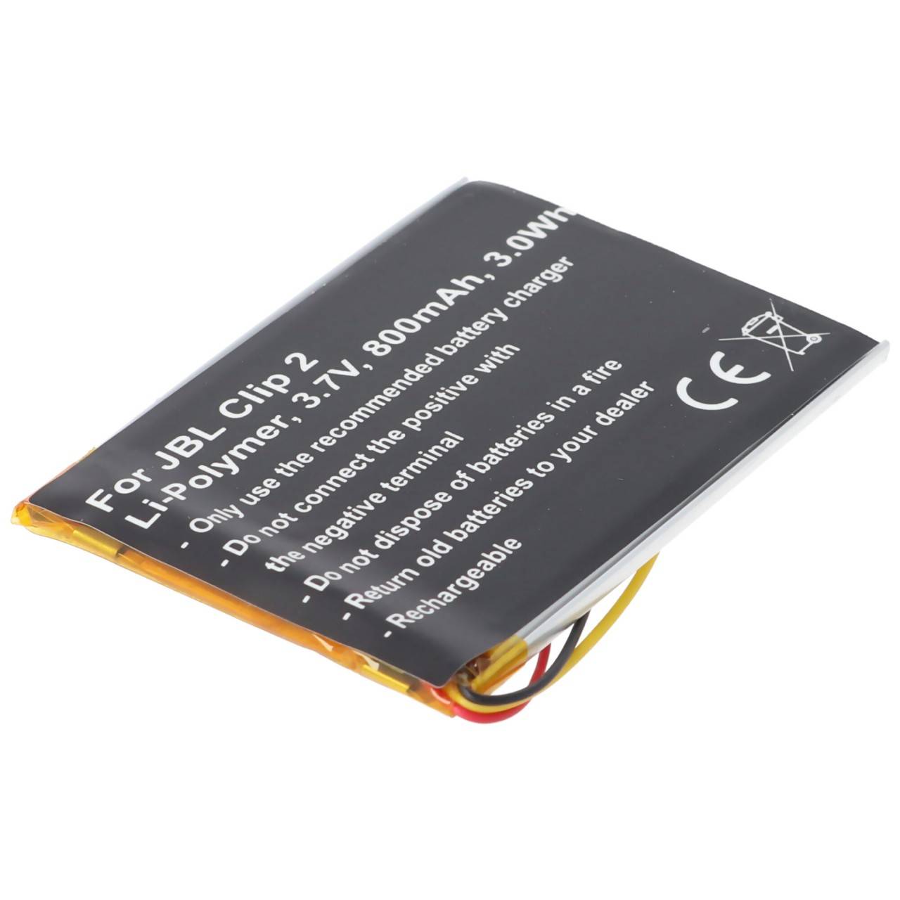 Batteria adatta per batteria ai polimeri di litio JBL Clip 2 GSP383555 3,7 V, 800 mAh, 3,0 Wh, integrata, senza attrezzi-3