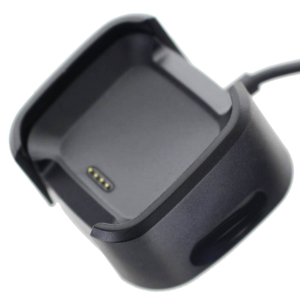 Caricabatterie adatto per Fitbit Versa nero con cavo USB da 1 metro, cavo di ricarica per Fitbit Versa-0
