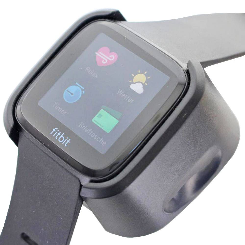 Caricabatterie adatto per Fitbit Versa nero con cavo USB da 1 metro, cavo di ricarica per Fitbit Versa-1