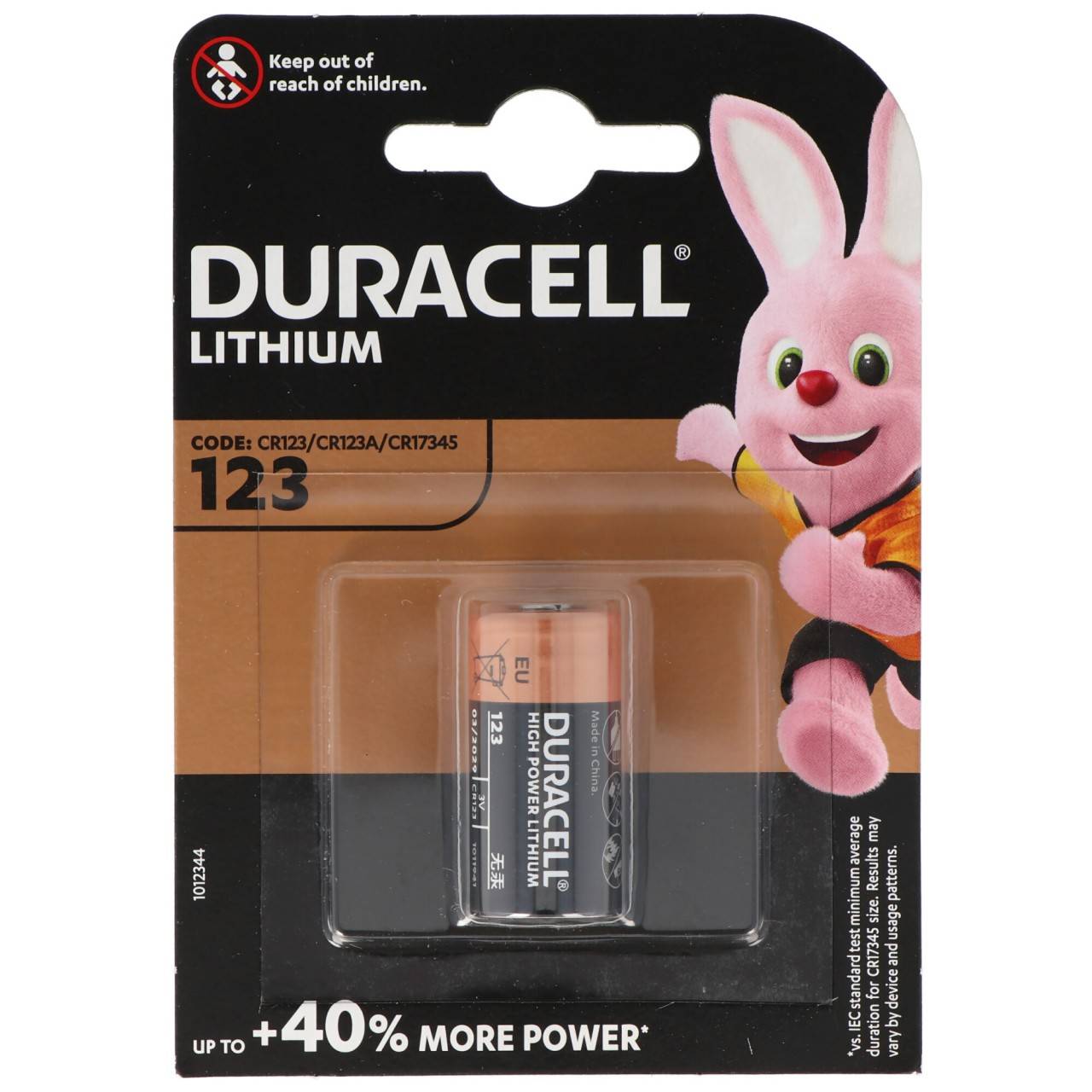 Batteria fotografica Duracell CR123A Batteria CR123 A al litio DL123A, dimensioni 34,5 x 17 mm-0