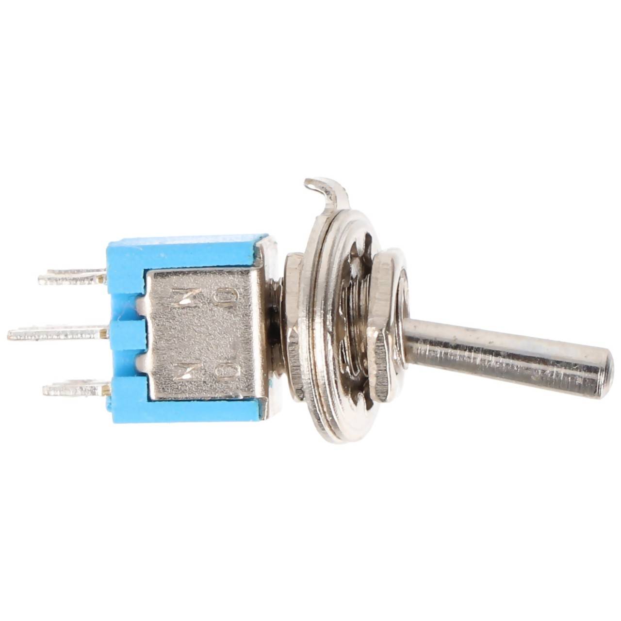 Interruttore a levetta Goobay in miniatura, 2x UM, 6 pin, custodia blu - ideale per il fai da te o il modellismo-3