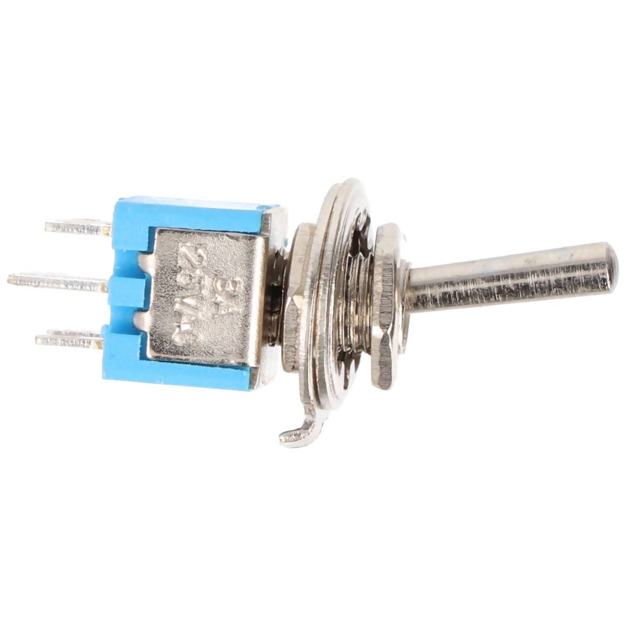 Interruttore a levetta Goobay in miniatura, 2x UM, 6 pin, custodia blu - ideale per il fai da te o il modellismo-4