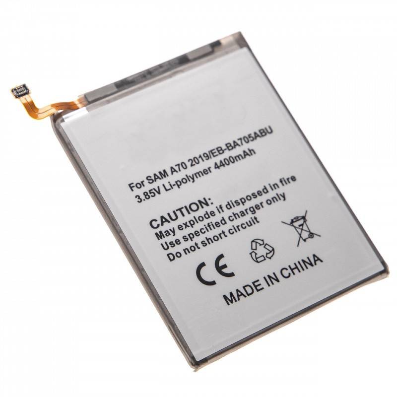 Batteria adatta per Samsung Galaxy A70, Li-Polymer, 3.85V, 4400mAh, 16.9Wh, integrata, senza attrezzi