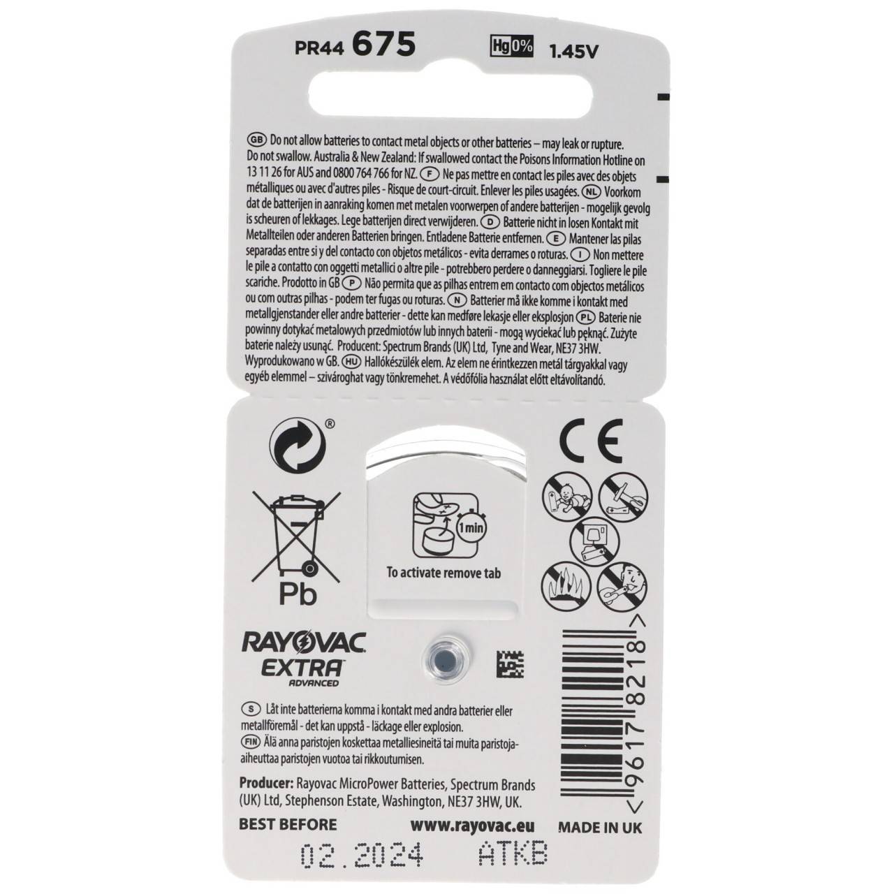 Batteria per apparecchi acustici Rayovac Extra Advanced HA675, PR44, 4600, Acoustic Special-2