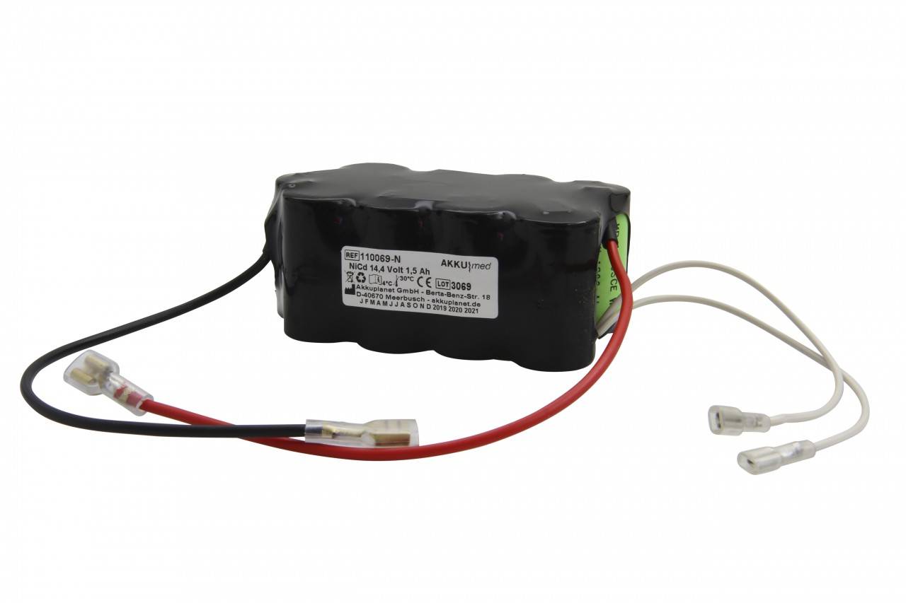 Batteria NC adatta per Primedic Defi B tipo M110 con NTC conforme CE-0
