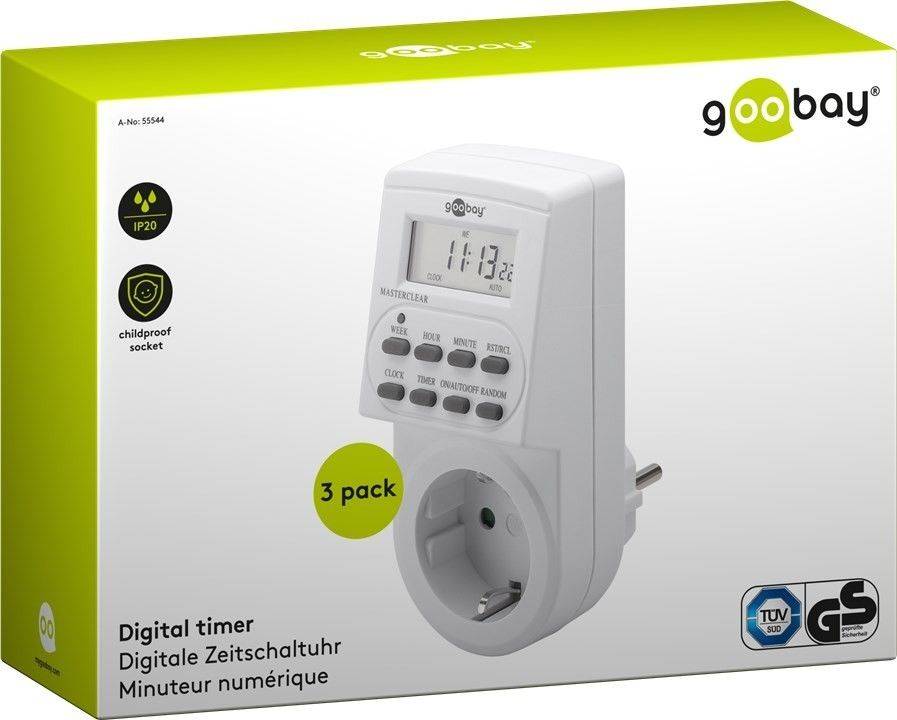 Goobay set di 3: timer digitale - 3 pezzi in una scatola-2