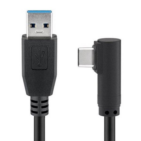 Cavo da USB-C maschio a USB A 3.0 con maschio a 90 gradi, nero, per una ricarica e una sincronizzazione super veloci...
