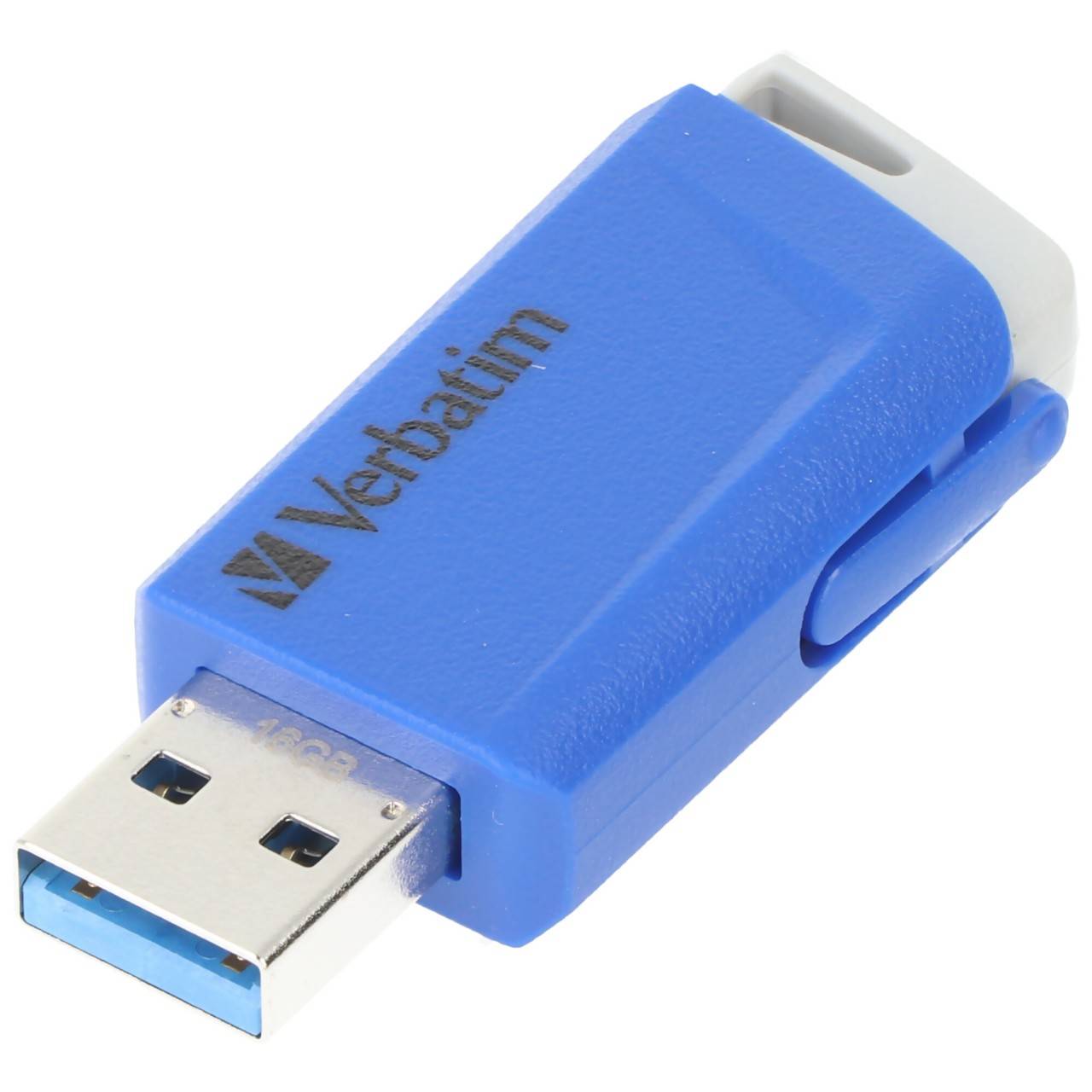Chiavetta dati Verbatim USB 3.2 da 16 GB Store'n'Click confezione da 3 rosso blu giallo-3