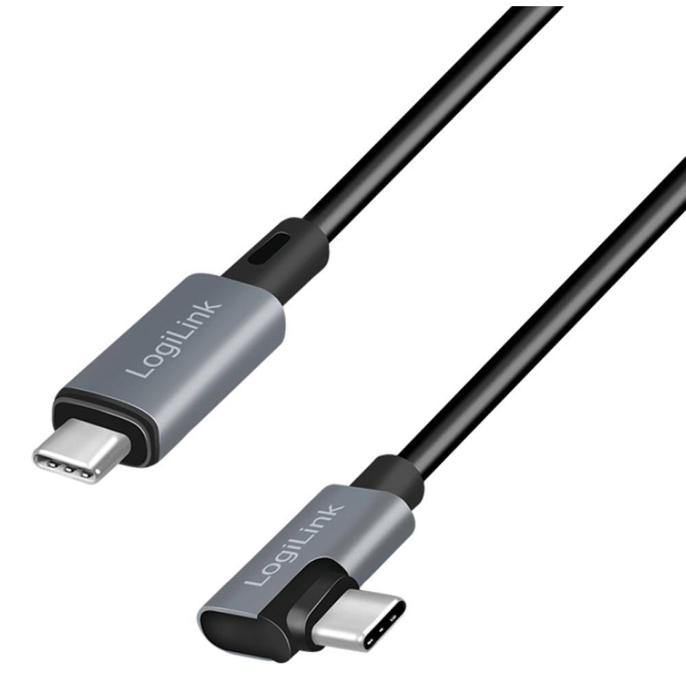 CAVO USB 3.1 TYPE-C M/M CON CONNETTORE ANGOLATO 1mt NERO MANHATTAN-0