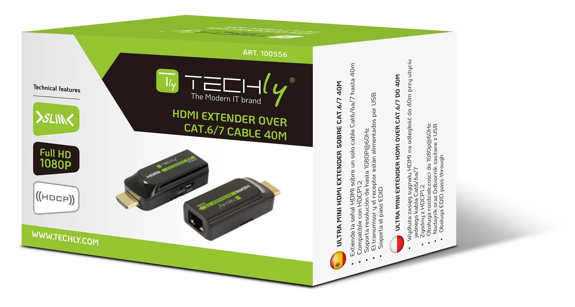 Techly IDATA EXT-E70S moltiplicatore AV Trasmettitore e ricevitore AV Nero IDATA EXT-E70S-10