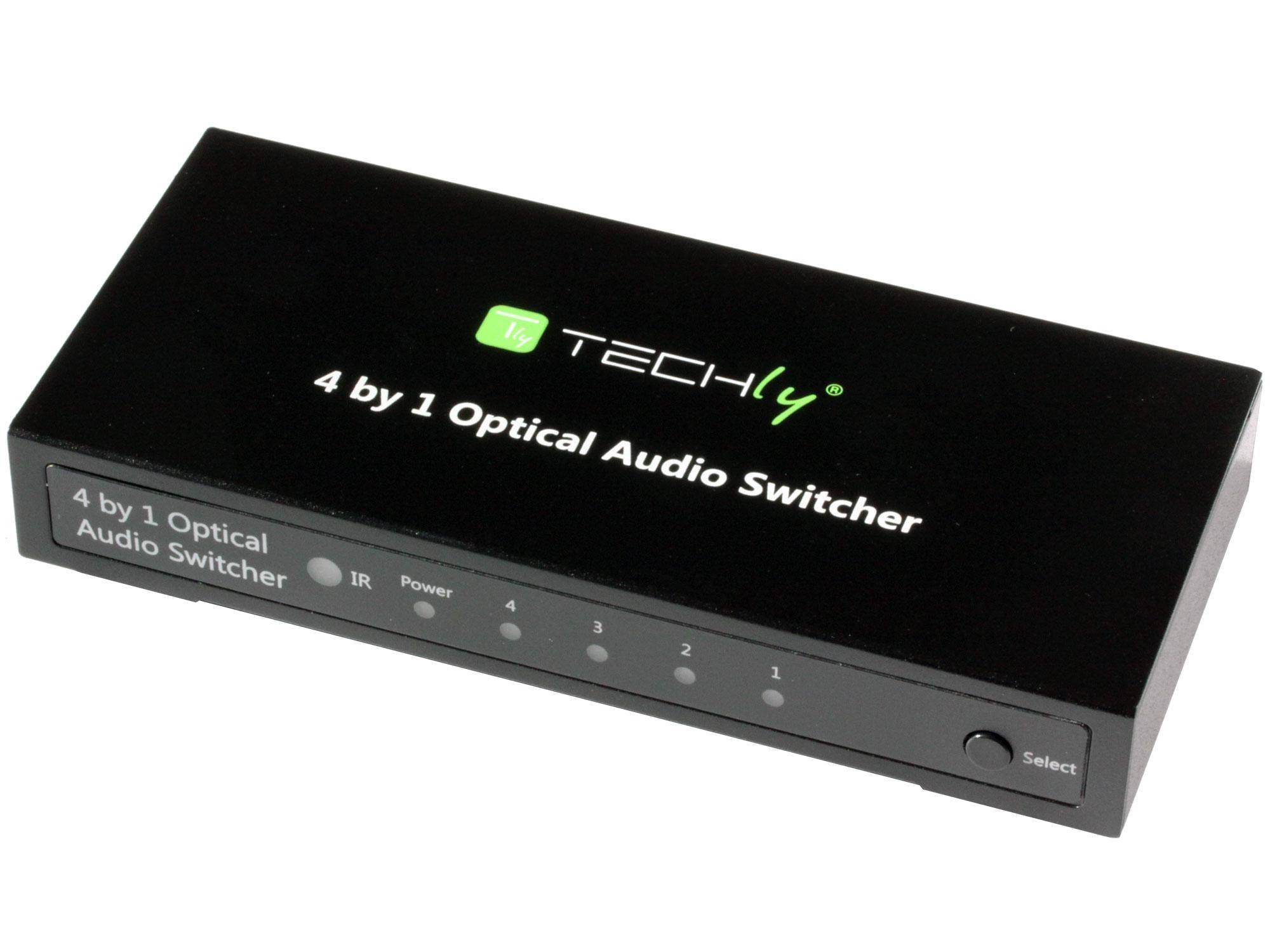 Techly Switch Audio Toslink 4 Porte con Telecomando IR IDATA TOS-SW4 IDATA TOS-SW4-6