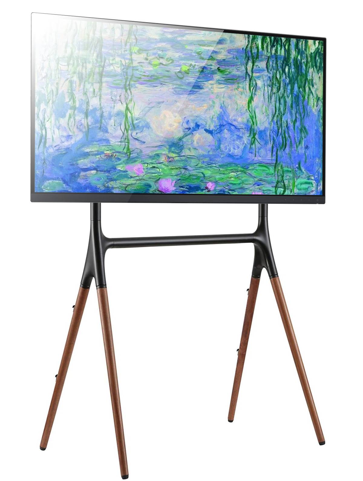 TECHLY Supporto a Pavimento per TV LCD/LED/Plasma 49-70'' stile cavalletto Noce scuro-3