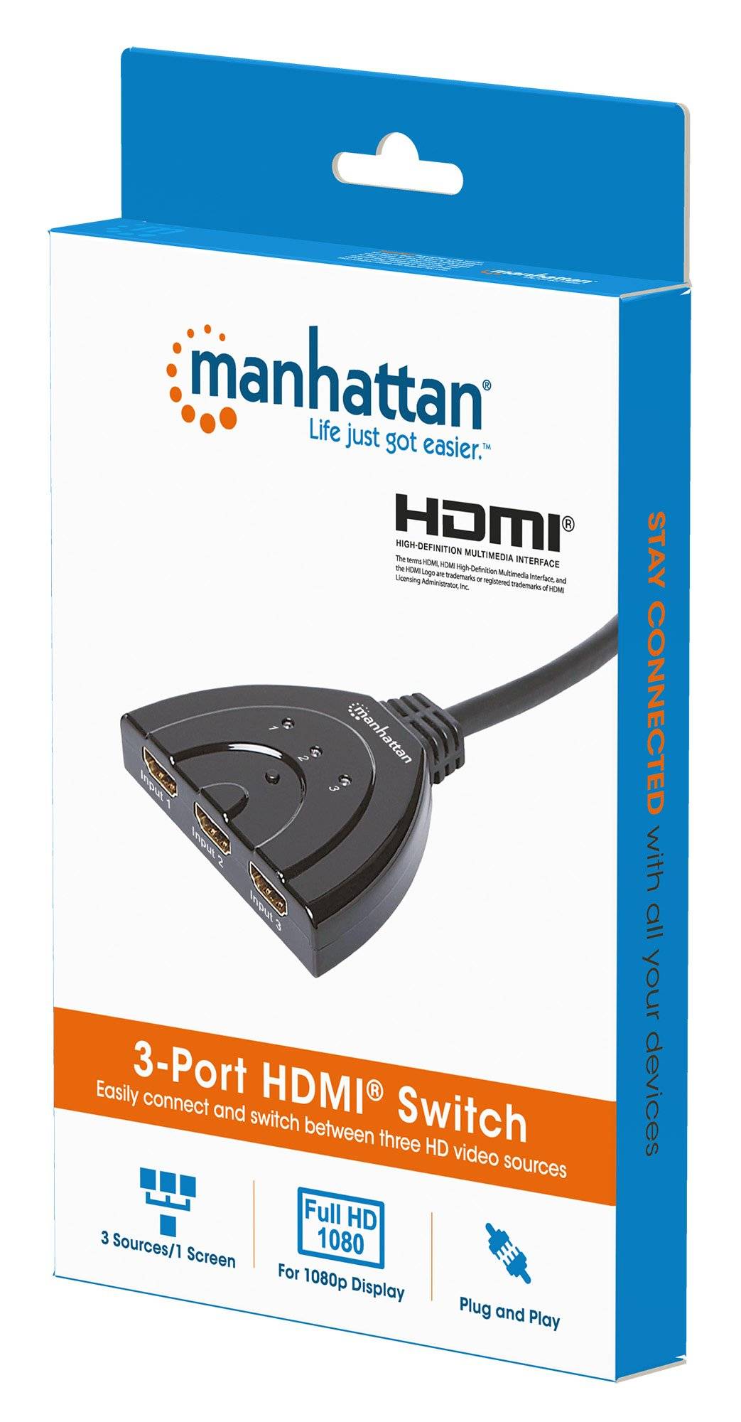 Manhattan 207843 3 Porte Switch HDMI 1920 x 1080 Pixel-4
