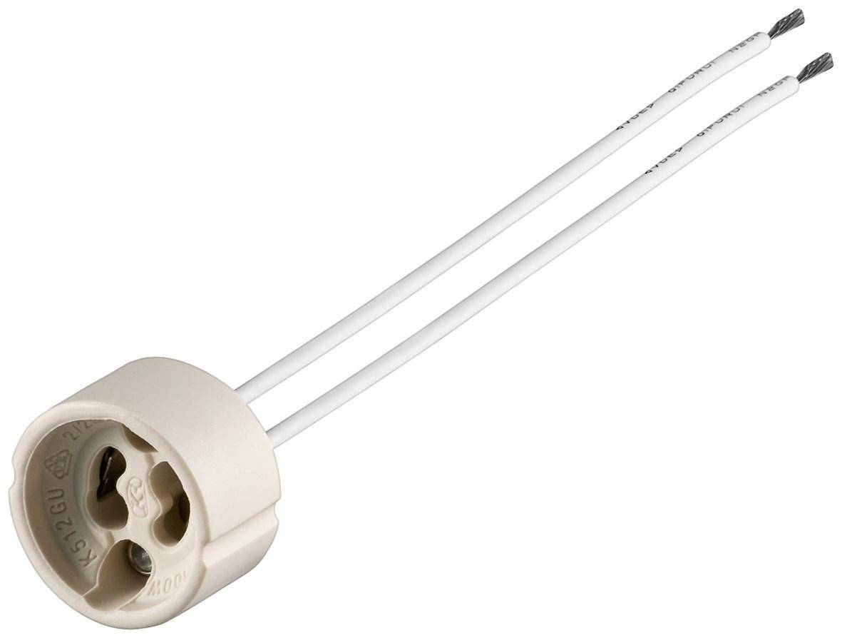 Goobay GU10 porta lampada con cavetti max. 100 W/250 V (AC), cavo 0,15 m, ceramica-1