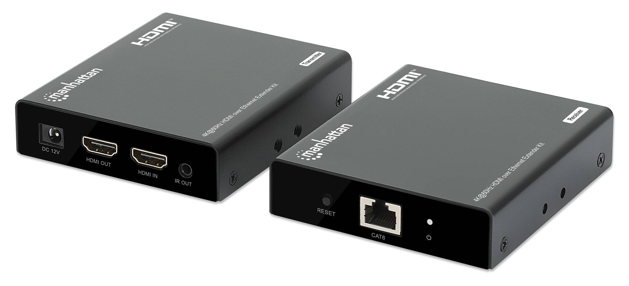 MANHATTAN Kit Extender HDMI Over Ethernet 4K@60Hz Nero-5