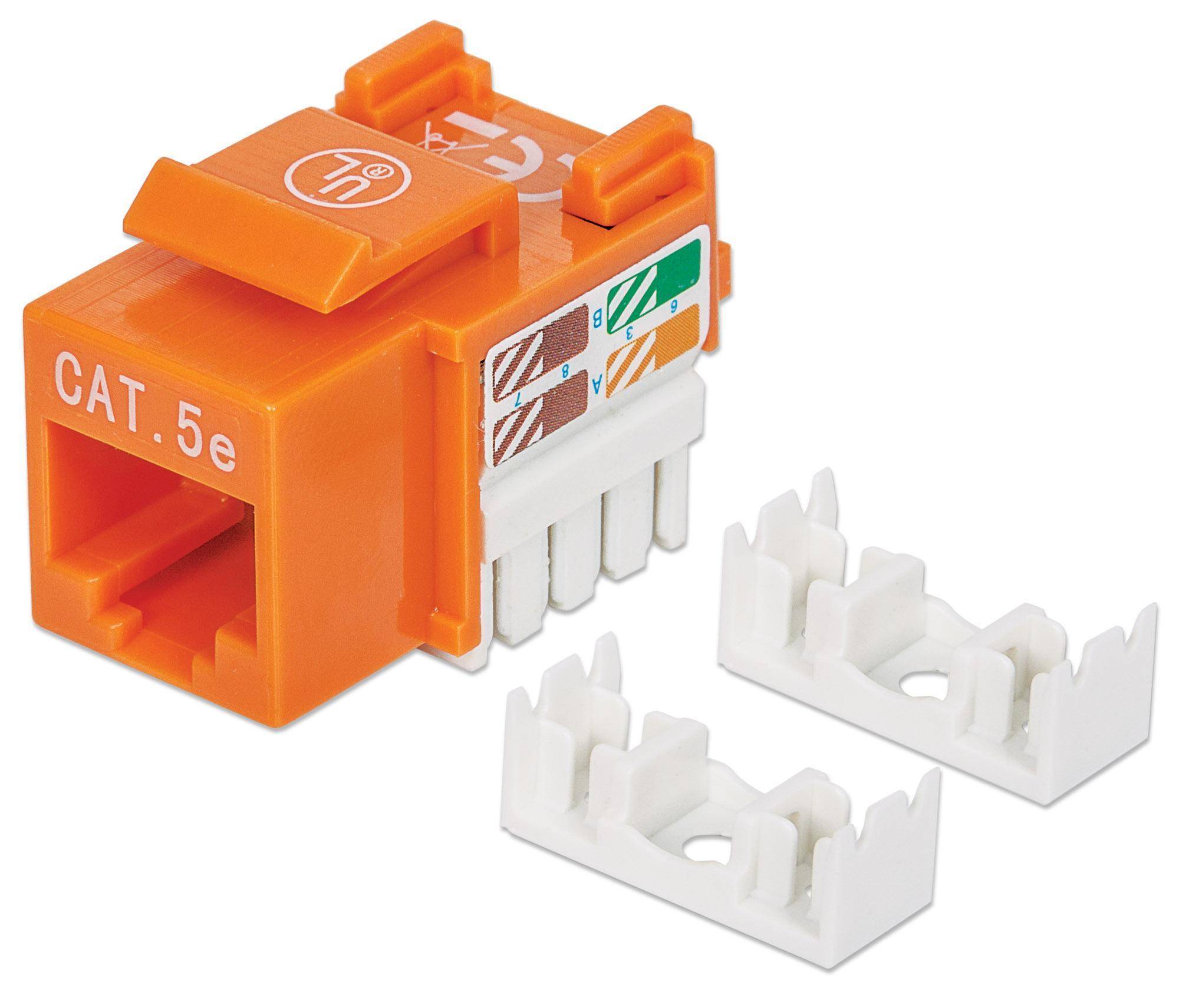 Frutto Keystone RJ45 Cat.5E UTP IDC 90° Arancione-5
