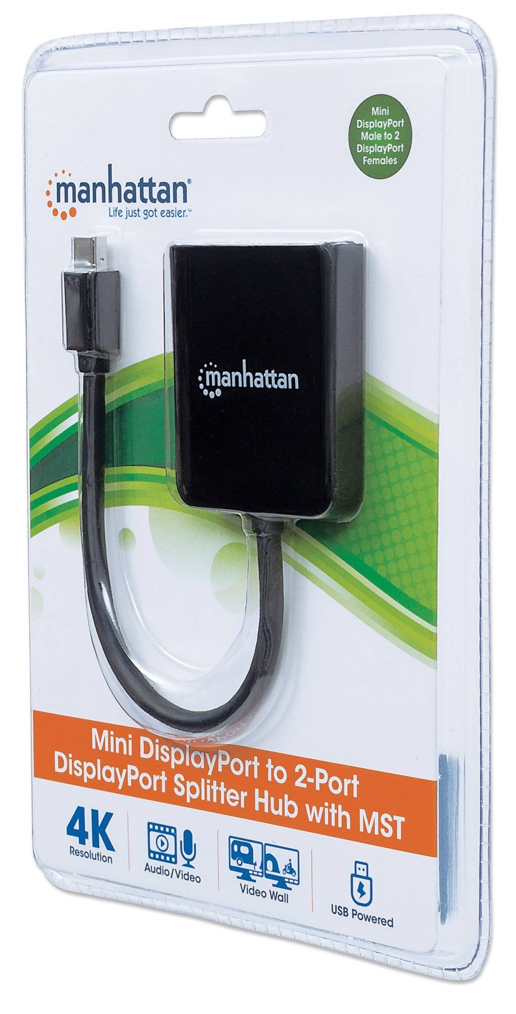 Splitter Hub Mini DisplayPort a 2 porte DisplayPort con MST-5