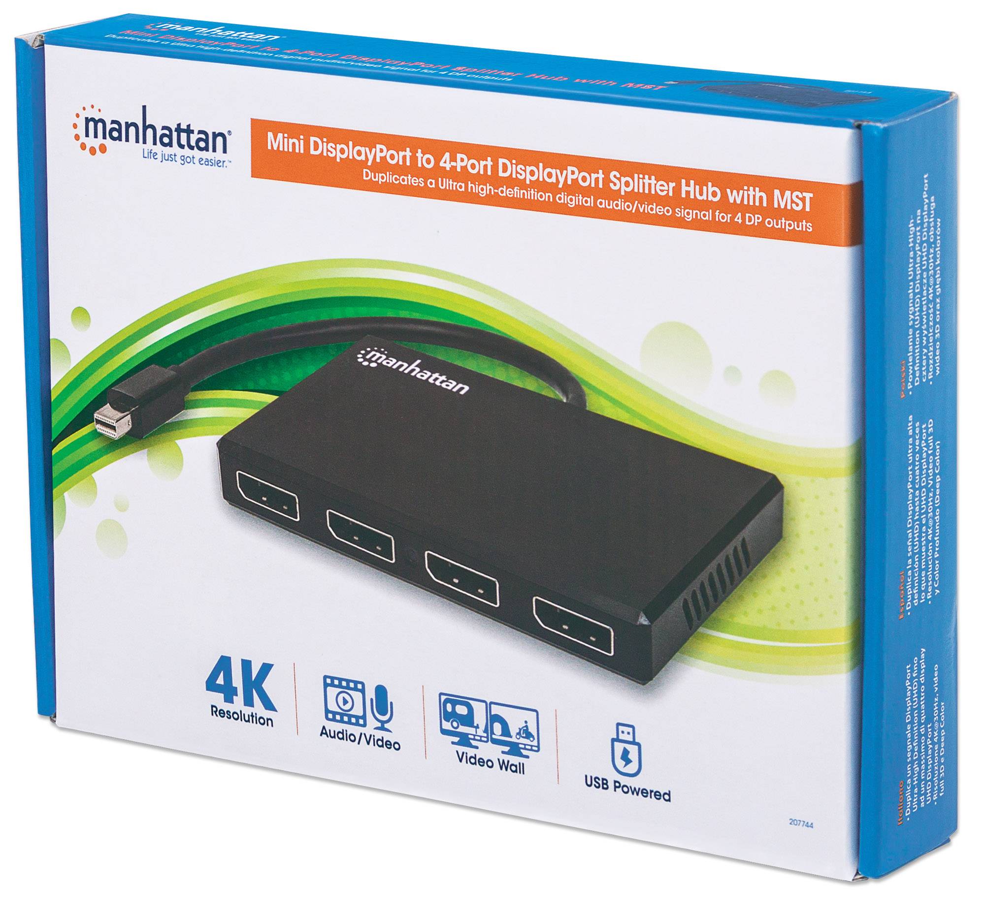 Splitter Hub Mini DisplayPort a 4 porte DisplayPort con MST-5