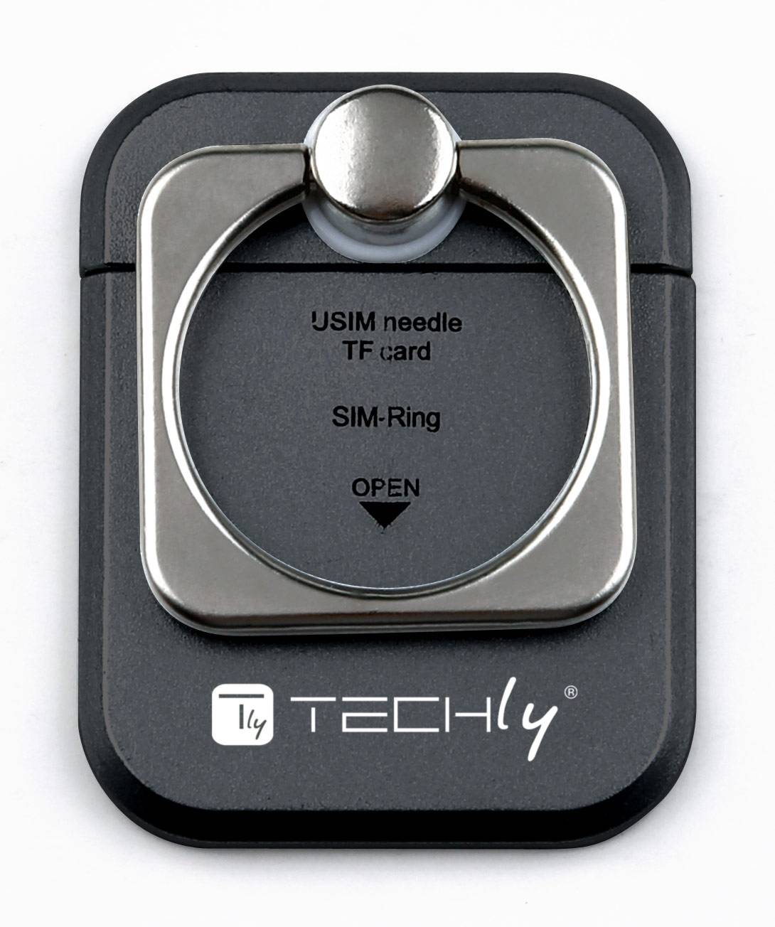 Anello e Supporto per Smartphone Nero-5